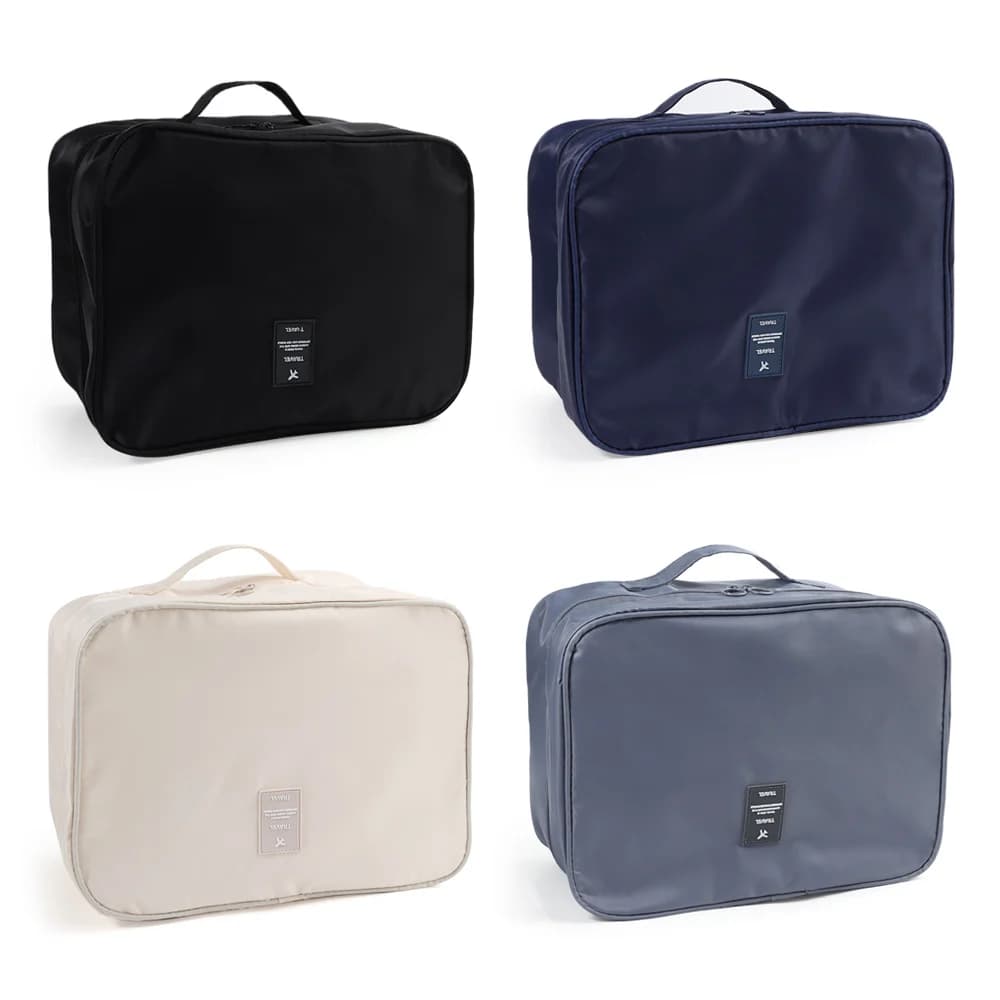 Borsa per scarpe da viaggio multistrato aggiornata Borsa per scarpe da ginnastica impermeabile con cerniera Robusta scatola di immagazzinaggio portatile Negozio 4 paia di scarpe