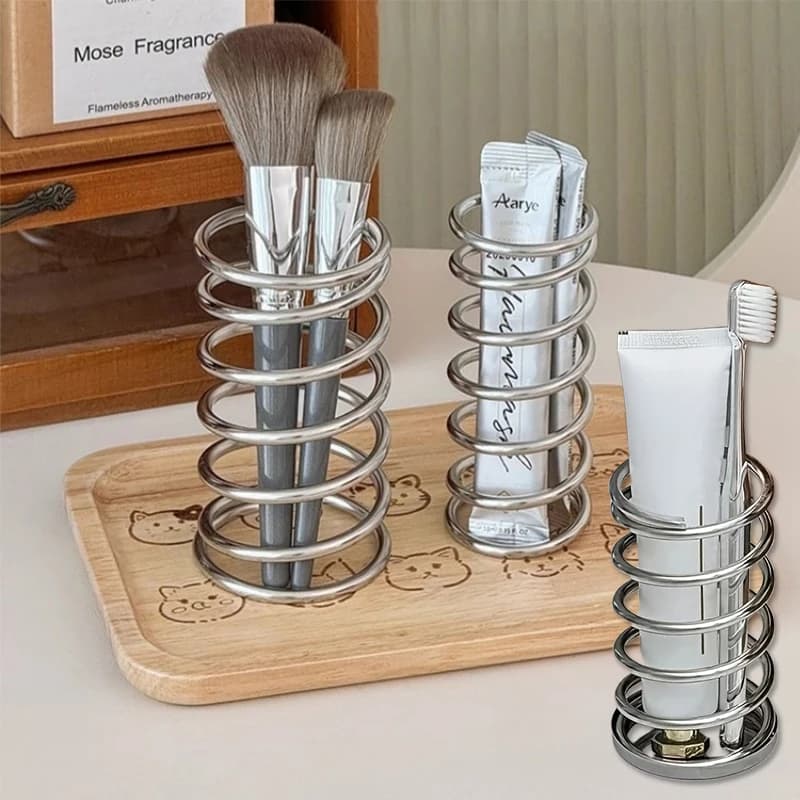 Supporto portaspazzolino per bagno, organizer per spazzolino in metallo con base, collezione portaspazzolino per famiglia