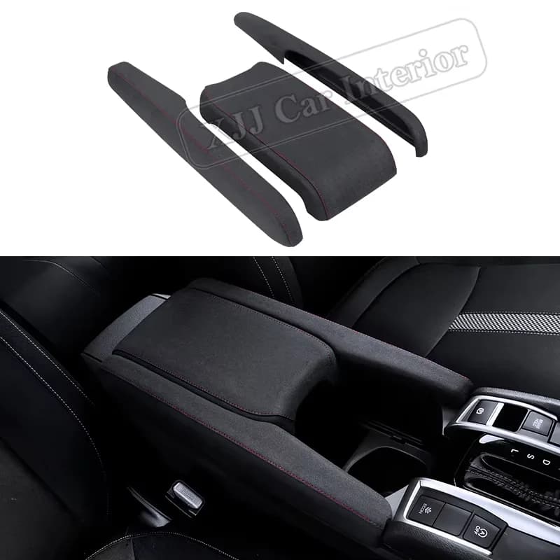 For Honda Civic 10th Gen FK7 FK8 SIFC 2016-2021 Leather Suede Central Console Armrest Box Cover Trim Wall decal Interior Accessories Car