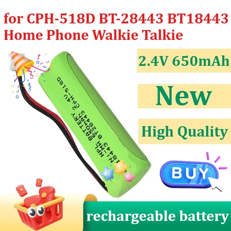 Batteria di ricambio 2.4V 650mAh per CPH-518D BT-28443 BT18443 Telefono domestico Walkie Talkie Batteria ricaricabile NIMH