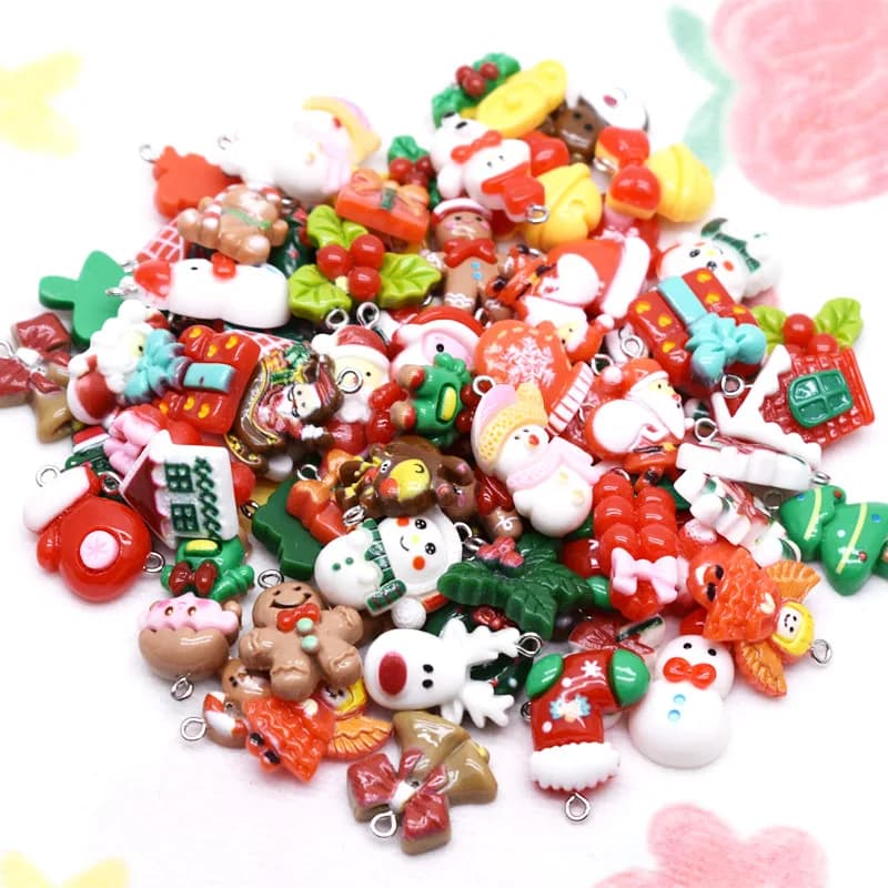 Cute Christmas Series Pendants Santa Claus Christmas Tree Crafts DIY Making Findings Handmade Jewelry for Earring Necklace