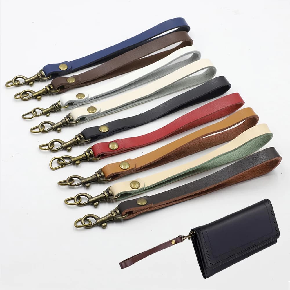 Cinturino da polso in pelle di ricambio per pochette, borsa, maniglia, cinture per borsa, portafoglio, chiave, cordino da polso, accessori per borse, 14,5 cm