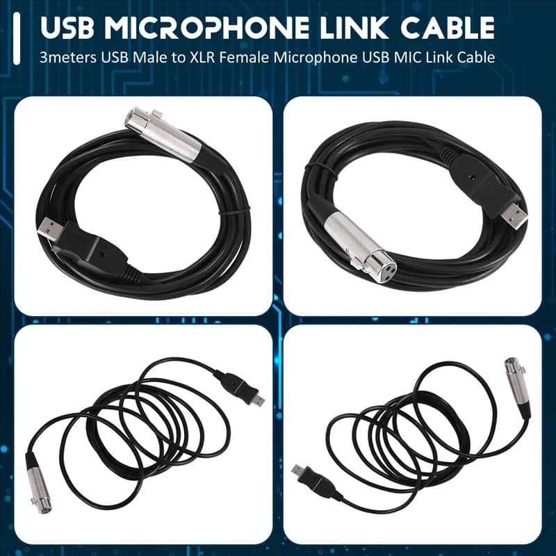 Elegante cavo USB maschio a XLR femmina per microfono USB MIC Link Nuovo