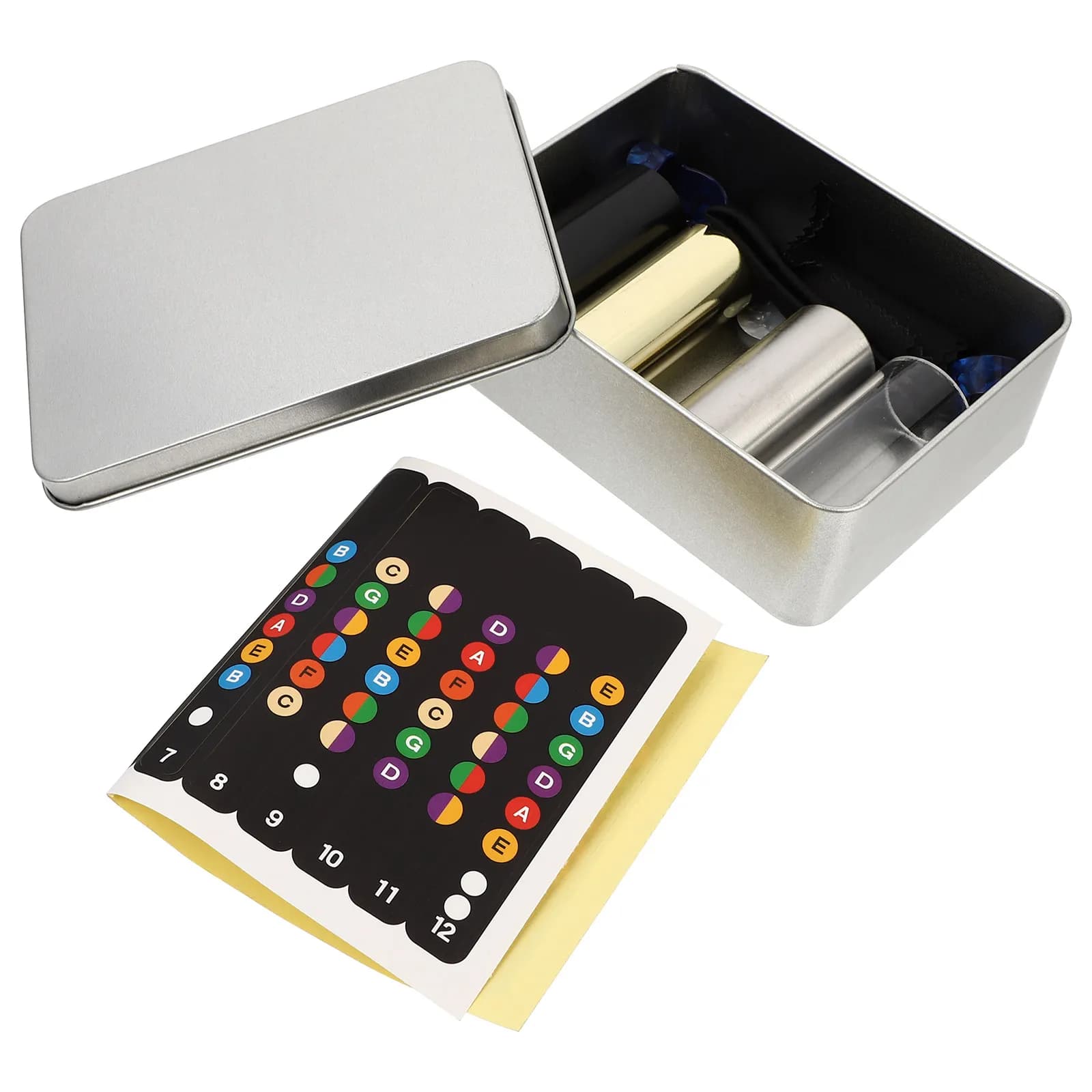 1Set Guitar Accessories Kit Glass Steel Slide Finger Protector Guitar Picks Triangle Thumb Finger Picks Glass Tube Slide