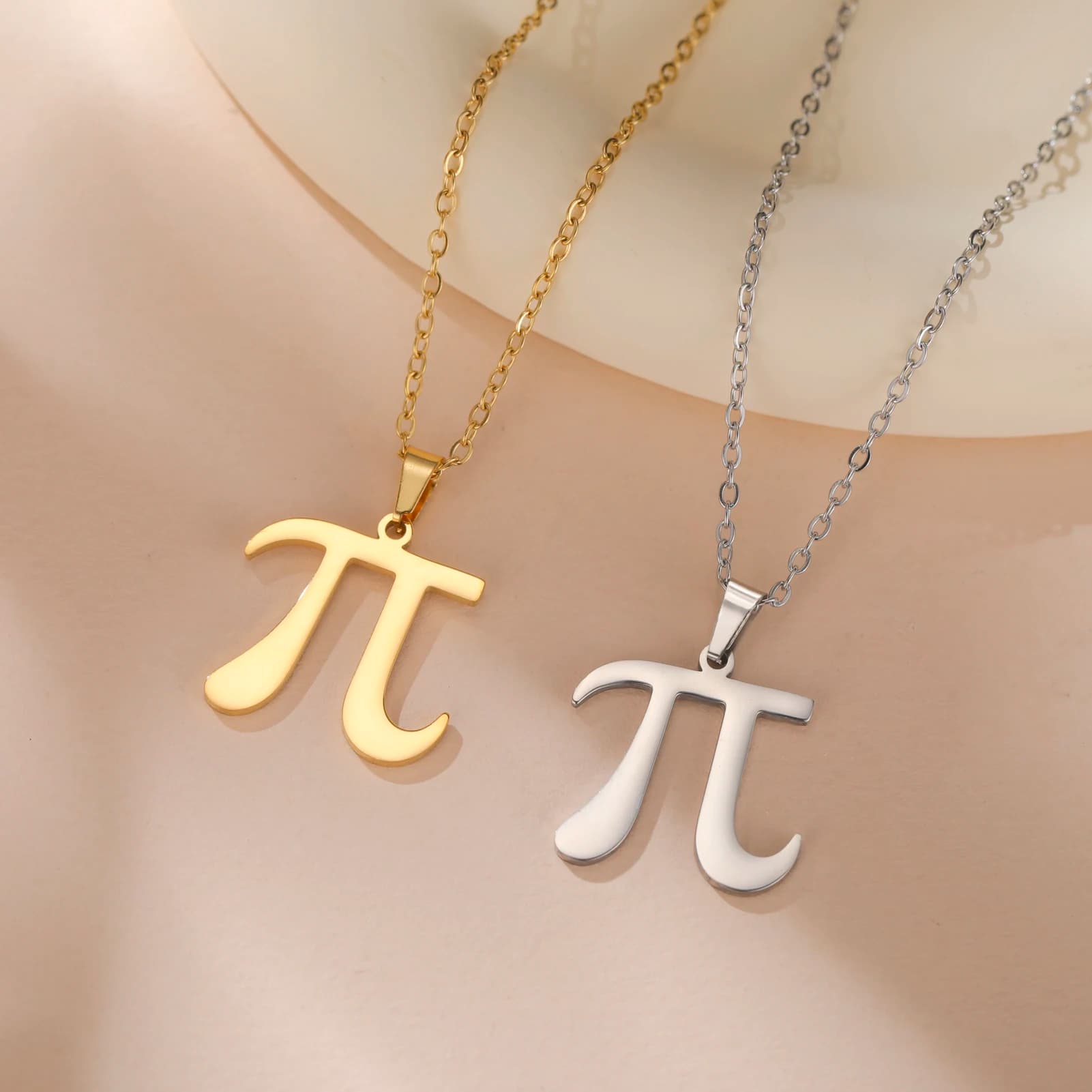 Number symbol π pendant women's necklace stainless steel fashion charm jewelry retro geometric talisman Valentine's Day gift