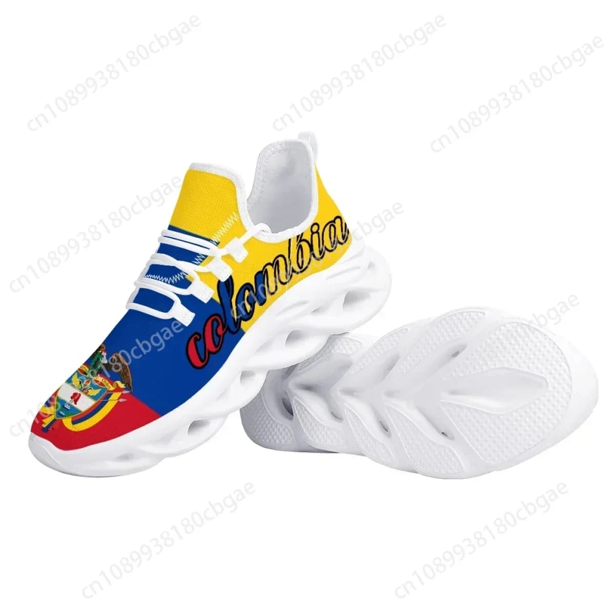 Hot 2025 Nuove scarpe da corsa sportive Colombia Bandiera Lace-up Scarpe da ginnastica da passeggio Cuscino per assorbimento degli urti Tennis per donna Uomo