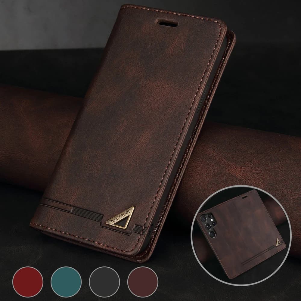 Custodia in Pelle RFID per Samsung Galaxy S26 Ultra 5G 2026, Cover Flip Magnetica, Etui per Samsung S25 FE S24 Plus S 26 Edge 25 24