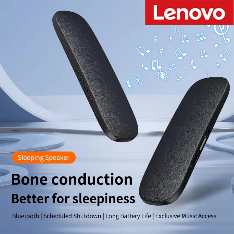 Altoparlante Bluetooth 5.4 Lenovo da Posizionare Sotto il Cuscino, Altoparlante a Conduzione Ossea con Riduzione del Rumore, Lettore Musicale Stereo con Scheda e Spegnimento Programmato