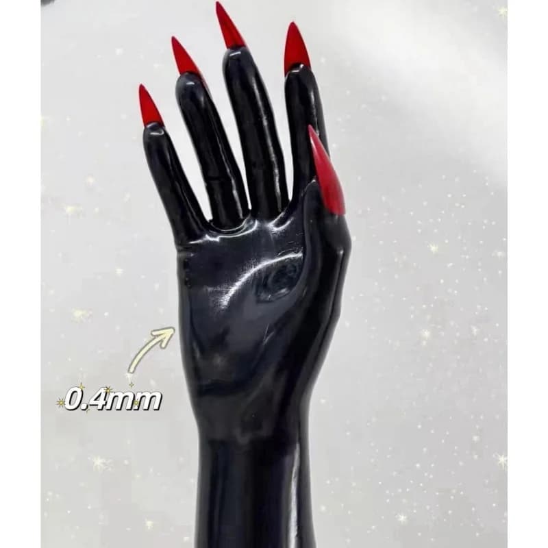 Guanti corti per nail art in lattice neri Guanti cosplay di Halloween