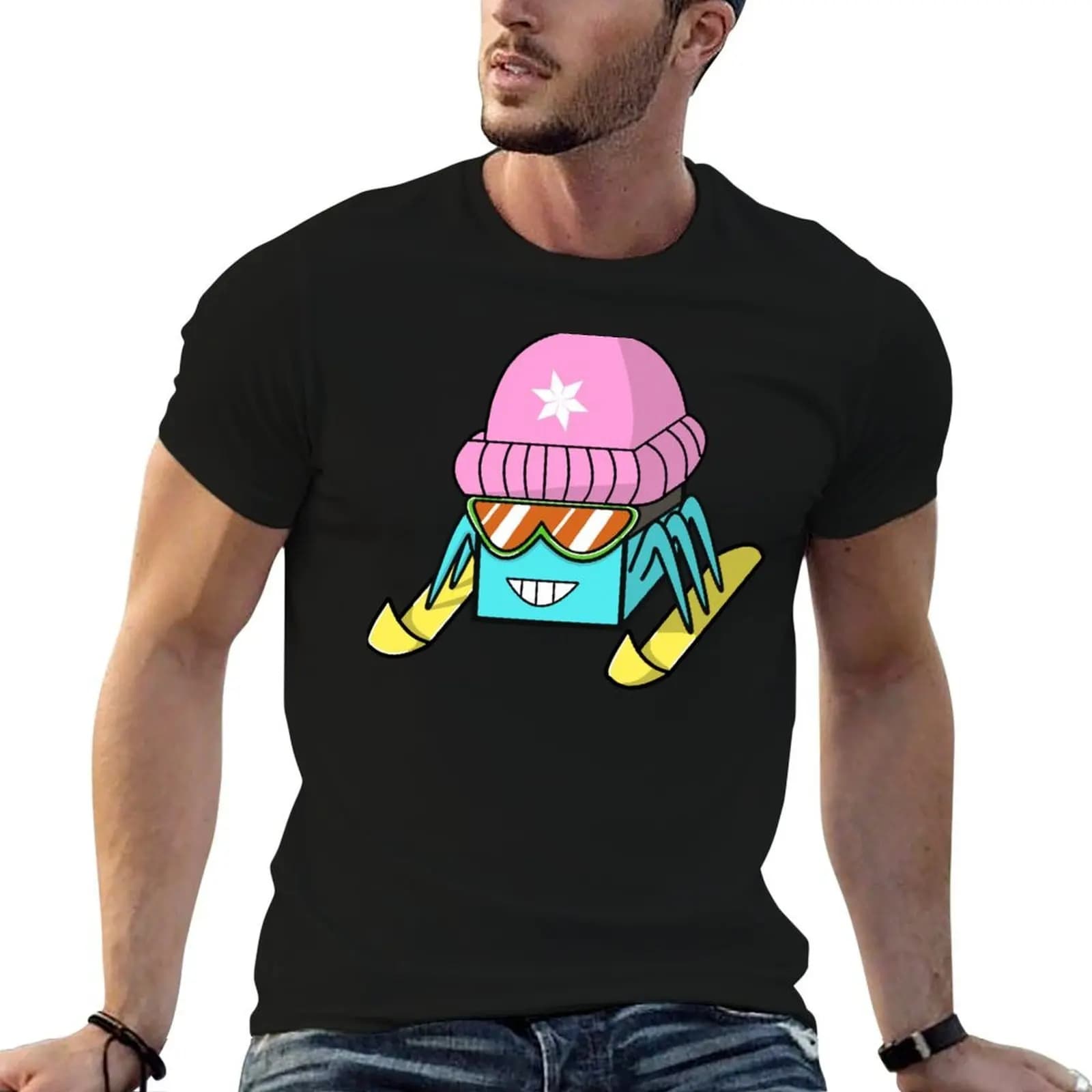 T-shirt Ski Cube Ant, t-shirt con stampa personalizzata, t-shirt in cotone personalizzata, confezione di t-shirt