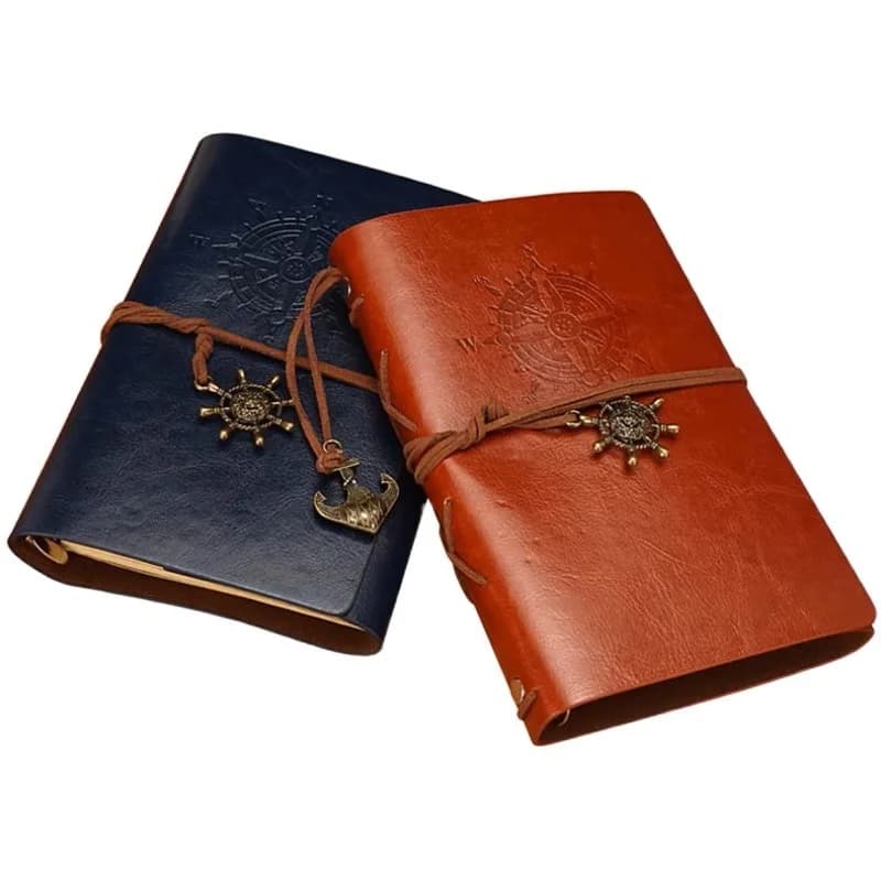 Retro Notebook Travel Journal Leather Soft Cover with Replaceable Cowhide Inner Pages Notebook and Notebooks A7