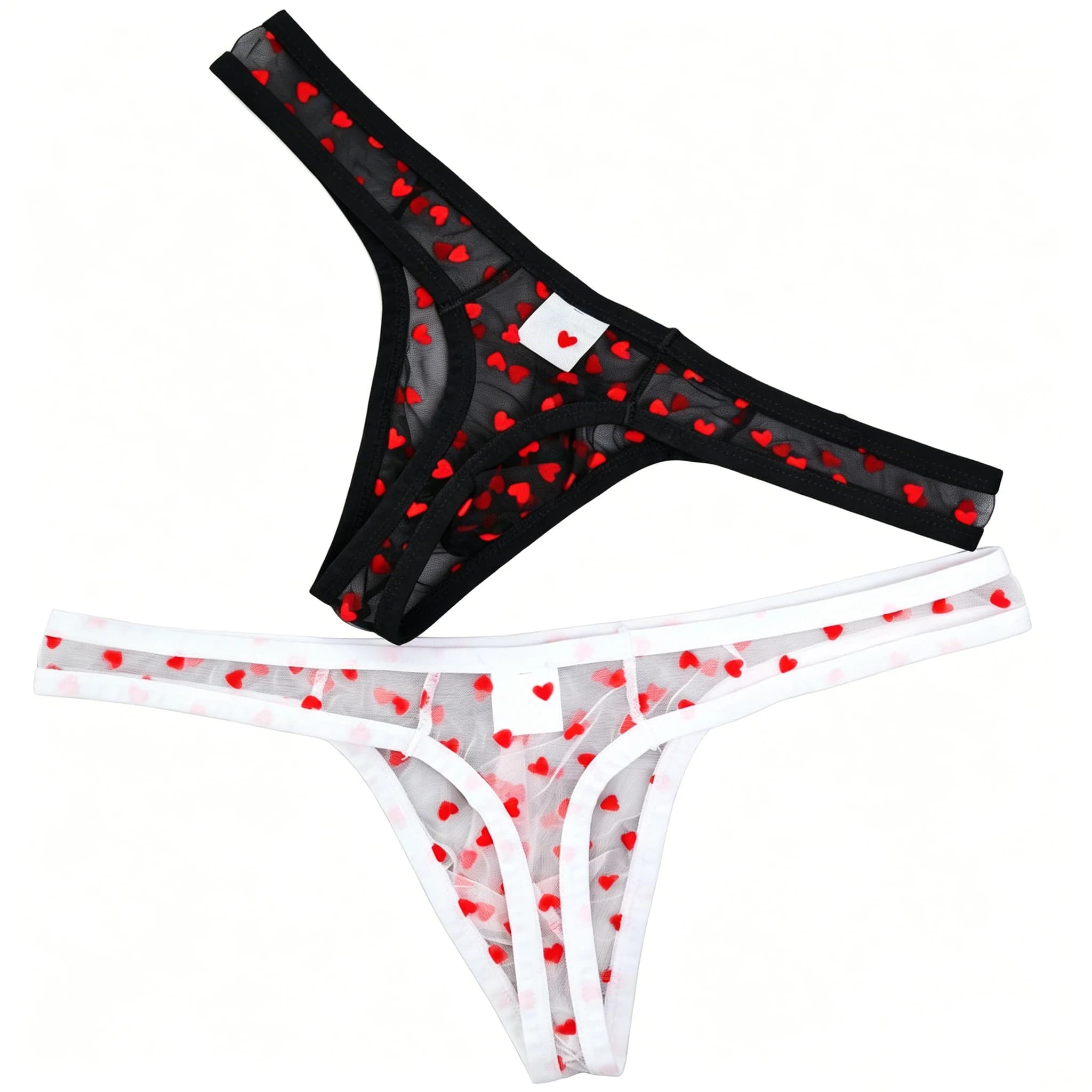 Slip perizoma da uomo con motivo a cuore in prospettiva Intimo a rete sexy e divertente Facile da lavare e asciugare, intimo