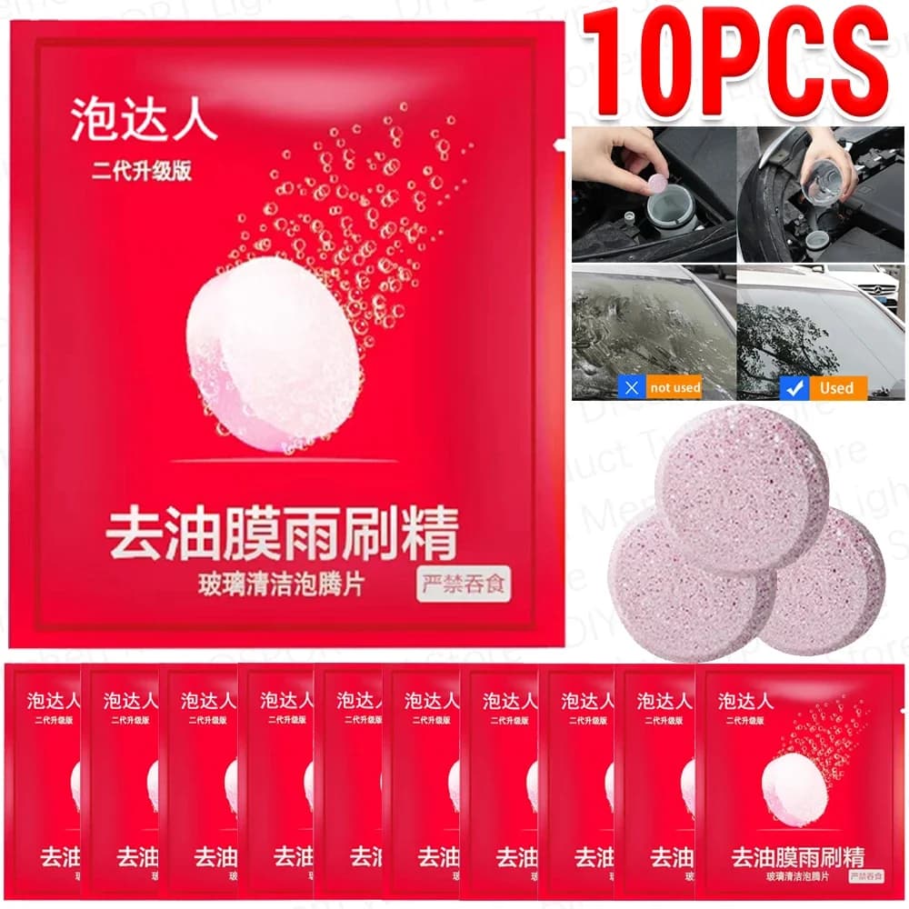 10-1PCS Parabrezza per auto Detergente solido Compresse effervescenti Agente lavavetri per auto Tergicristallo automatico Vetro Accessori per la pulizia della casa dell'auto