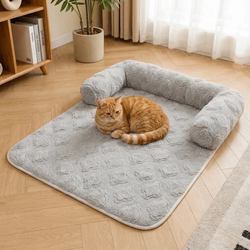 Pet Sleep Pad Thickened Pet Sofa Bed Self-heating Super Soft Warm Pet Mattress Plush Non-Slip Cat Bed Mat Car