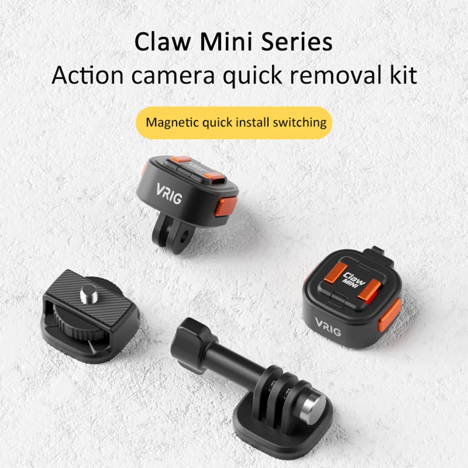 UURig VRIG Claw Mini Magnetic Quick Release Adapter GoPro Base 1/4 Tripod Adapter for Gopro OSMO Insta360 Action Camera