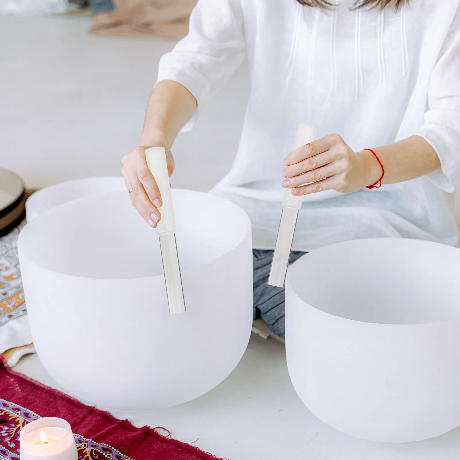 Acrylic Sound Bowl Mallet Fine Polishing Safe Comfortable Yoga Meditation Singing Bowl Stick Buddha Striker Acrylic Stick