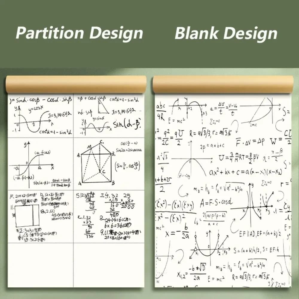 50/100 Sheets High Quality Partition/Blank Draft Paper Tearable Thickened Math Arithmetic Paper Painting Sketchbook Gift