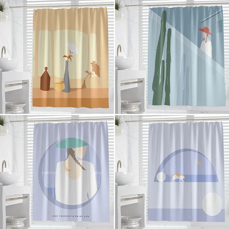 Figure Morandi tenda da doccia lavabile resistente allo sporco soffione doccia tenda da bagno in poliestere impermeabile per accessori per la decorazione domestica