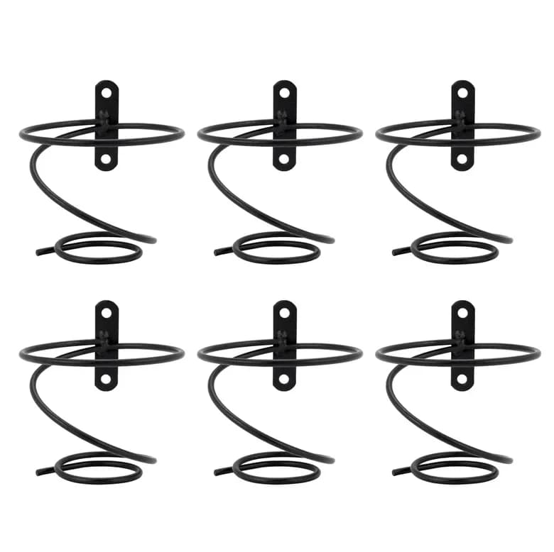 Pack of 6 Wall Bottle Holders - Red Wine Bottle Display with Screws, Metal Hanging Bottle Holder Organizer