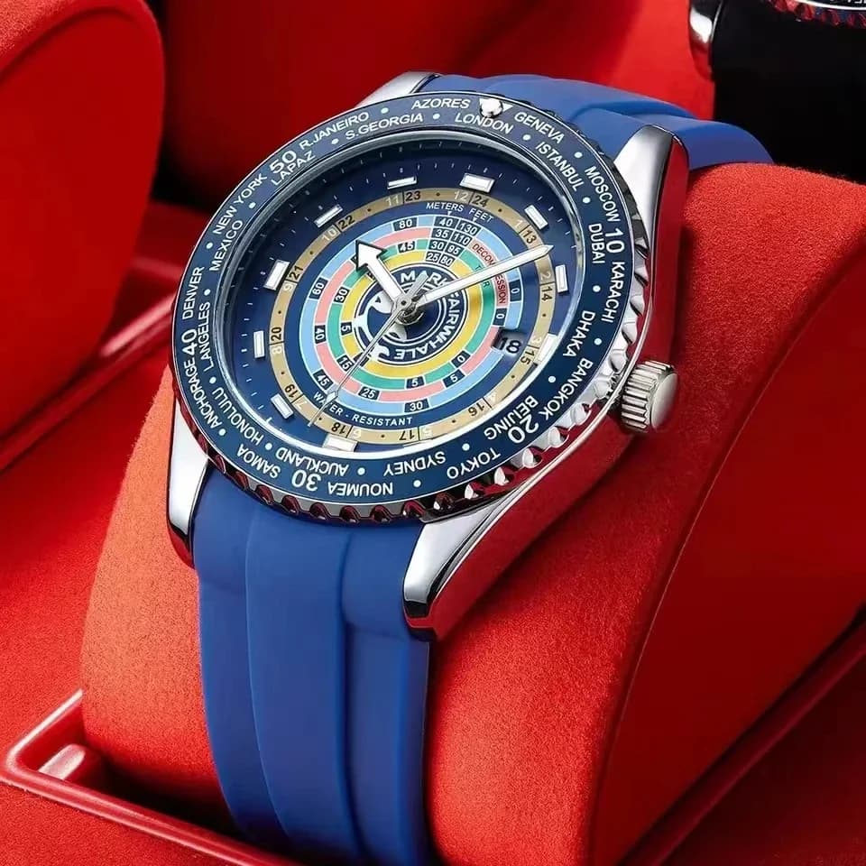 Mark Fairwhale Watches for Man 5930 Fashion Sports Silicone Strap Quartz Wristwatches Waterproof Hot Selling Mens Watches Reloj