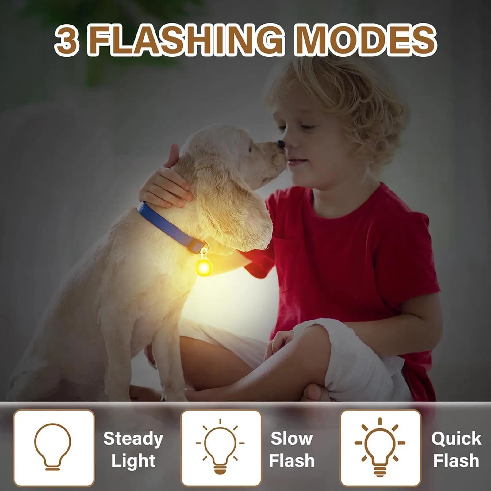 Luci a LED per passeggiate notturne per cani Accessori notturni per animali domestici impermeabili per piccoli, medi e grandi, campeggio, escursionismo, corsa
