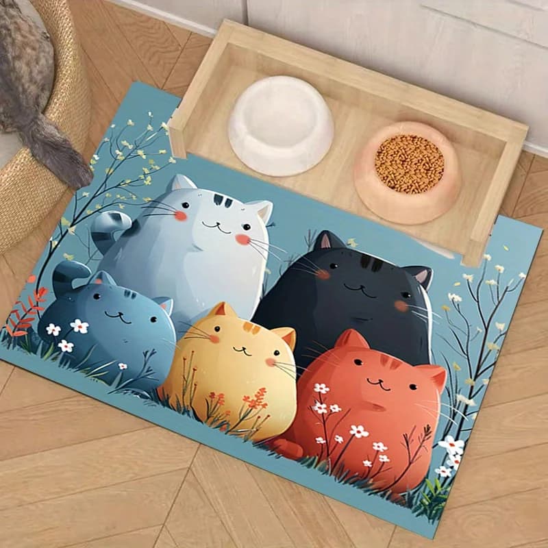 Tappetino per Alimentazione di Cani e Gatti, Tappetino per Riposo e Sonno, Sottobicchiere per Ciotole, Facile da Pulire, Assorbente e ad Asciugatura Rapida