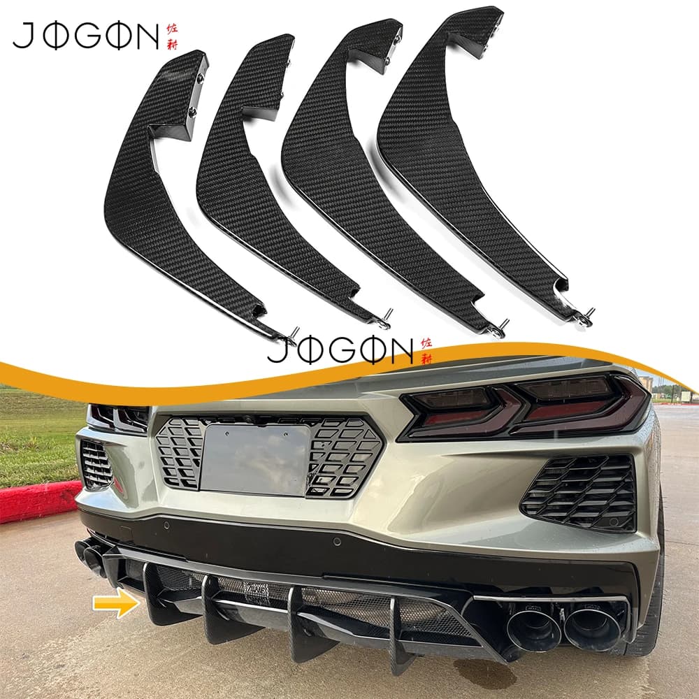 Real Carbon Fiber Car Exterior Rear Bumper Diffuser Replaced For Chevrolet Corvette C8 Stingray Coupe Convertible C8 Z51 2020 Up