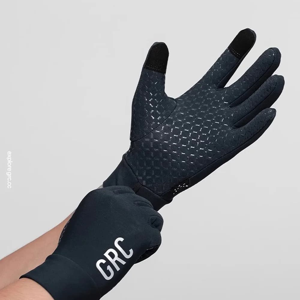Cycling Gloves GRC Thermal Fleece Gloves TECH windproof with entire fingers for road bike MTB winter