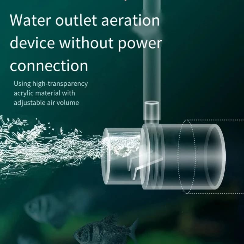 Oxygen Diffuser Pipe Filter At Water Outlet Fish Tank Diffuses Oxygen and Provides Oxygenation Without Power Aquarium Supplies