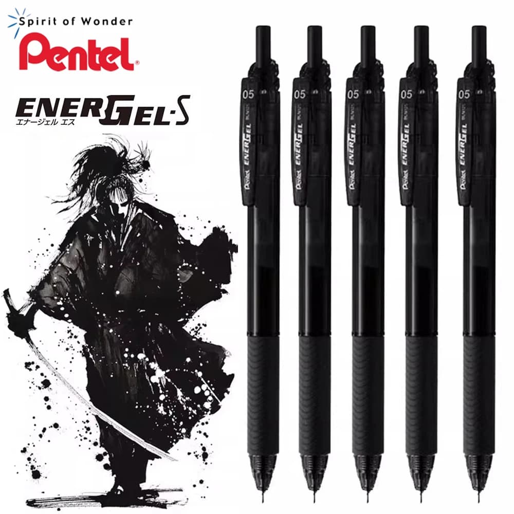 5/10 pz Giappone Pentel Penne Gel EnerGel-S Serie Nero Samurai Asciugatura Rapida BLN125 Ultra Nero 0.5mm Scuola di Cancelleria Per Ufficio