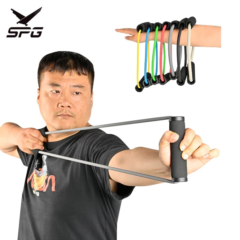 Fascia Elastica per Allenamento Tiro con l'Arco SPG, Resistenza 20-50 LBS, Sicura per Allenamento a Secco, Trainer Portatile per Palestra Domestica, Allenamento Schiena e Spalle