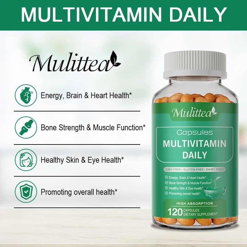Mulittea Multivitaminico Vitamine e Minerali Supporta le articolazioni Pelle Unghie Salute Migliora l'energia e i integratori immunitari
