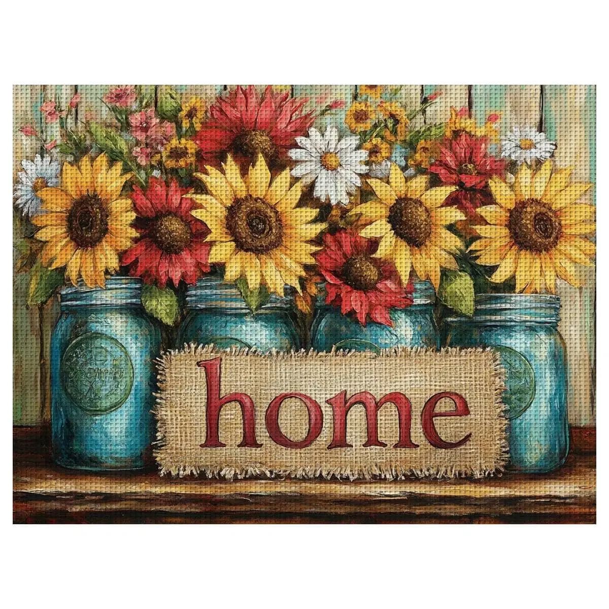 1pc 30X40CM/11.8*15.74inch Flower Stamped Cross Stitch Kit DIY Kit 11CT/14CT DIY Embroidered Set DIY Cross-Stitch Set