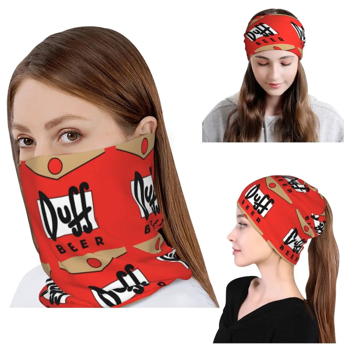Bandana Duff Beer, Copricollo, Sciarpa Magica, Copricapo Multiuso, Berretto per Uomini e Donne, Lavabile
