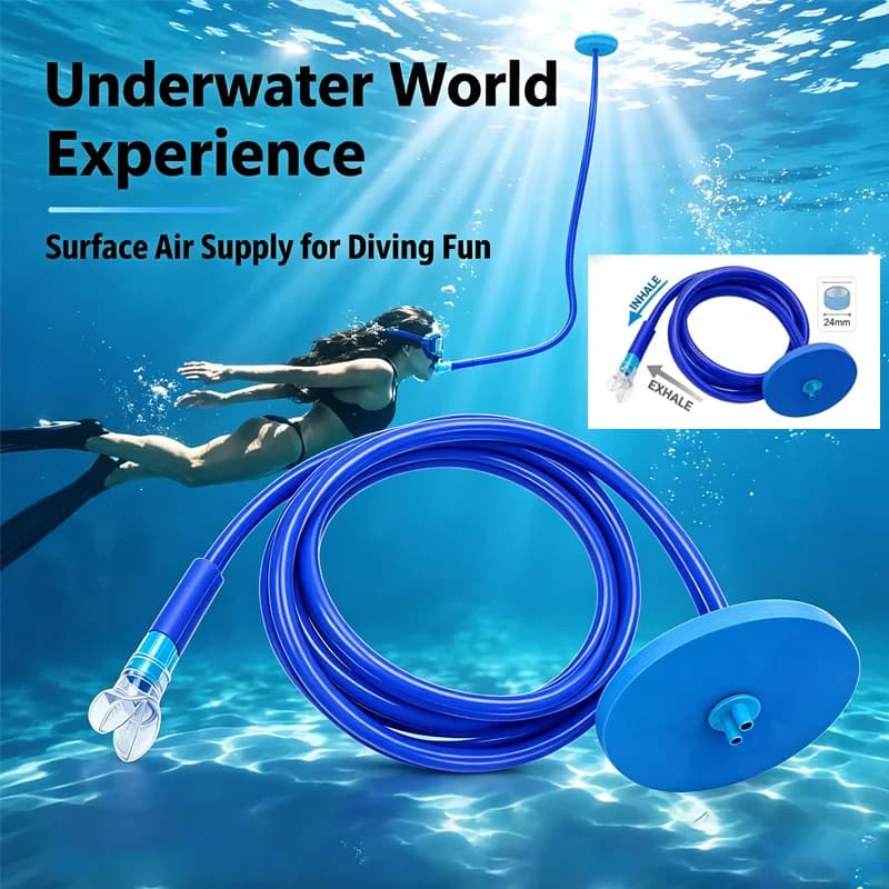 2M Adult Full Dry Anti-Choking Snorkel Tube, Underwater Breathing Pipe for Diving & Swimming Training for Men Women