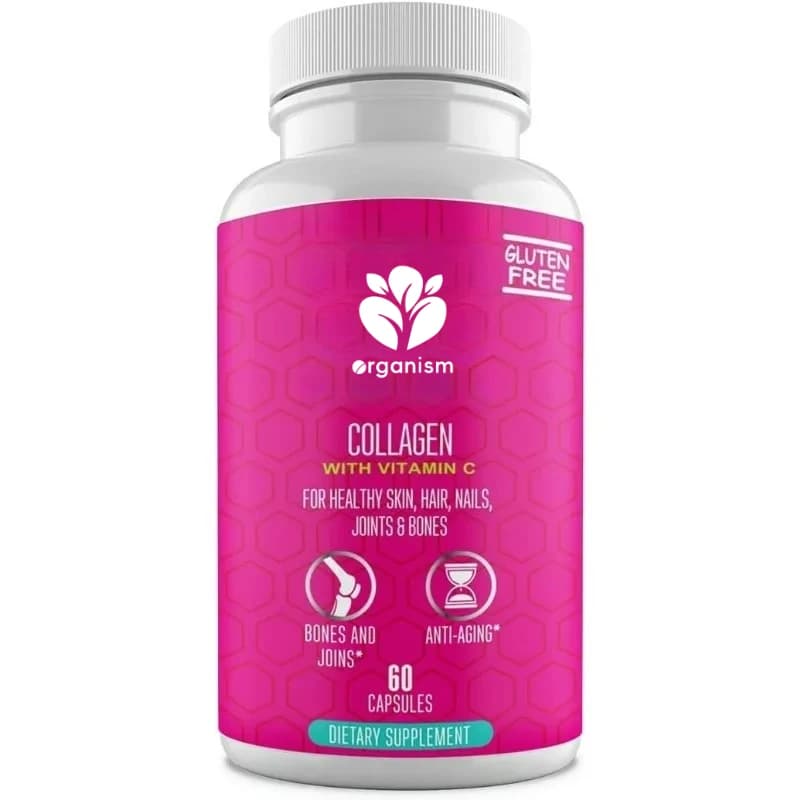 Collagen peptide supplement containing vitamin C, biotin, and hyaluronic acid -60 capsules