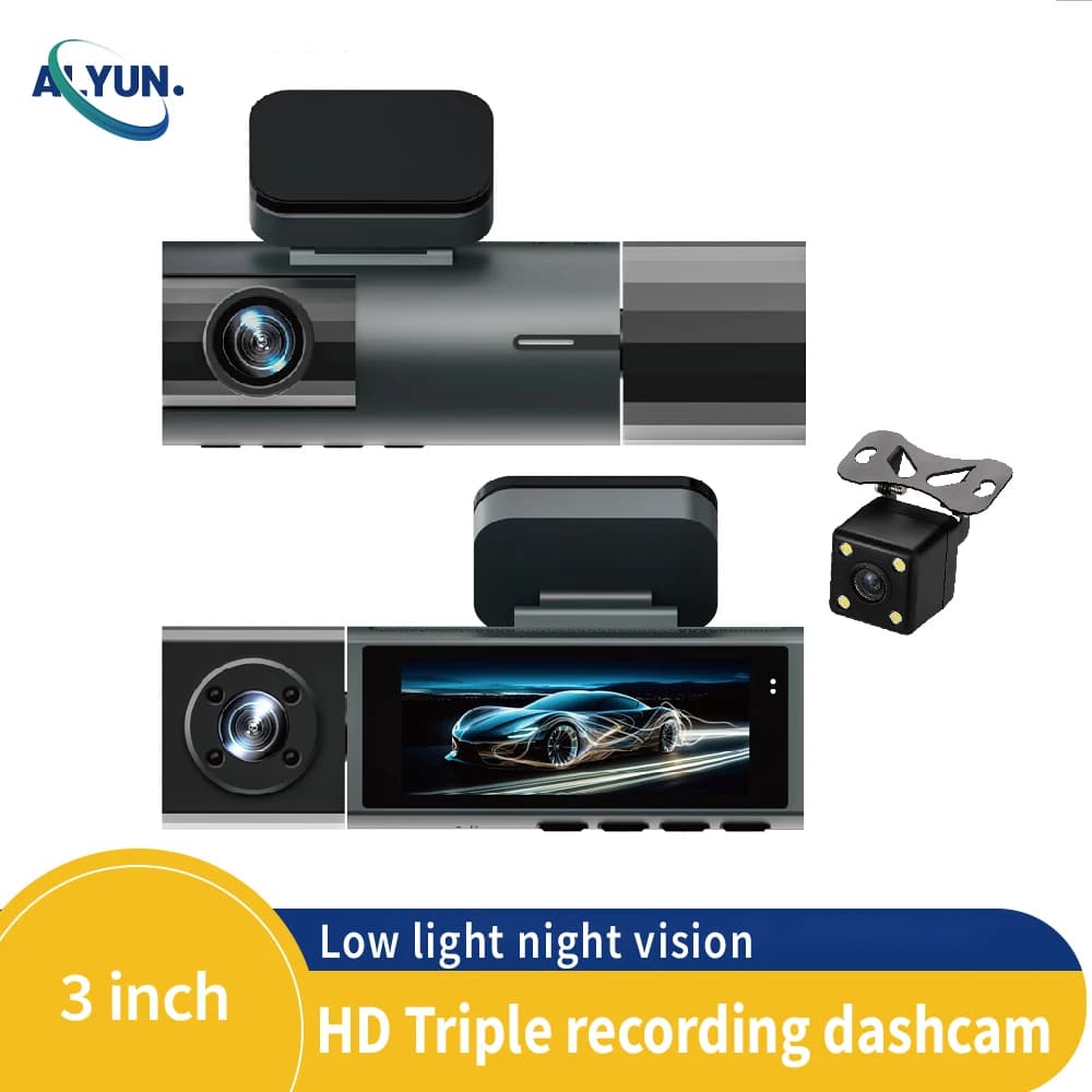 3.16 pollici HD1080P Dash Cam DVR per auto anteriore all'interno posteriore grandangolare Super visione notturna registrazione in loop scatola nera accessori per veicoli