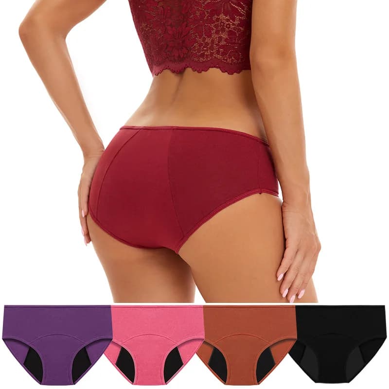 3 pieces of menstrual underwear for women with low waist, european size, 3 layers, leakproof, comfortable slip for menstruation