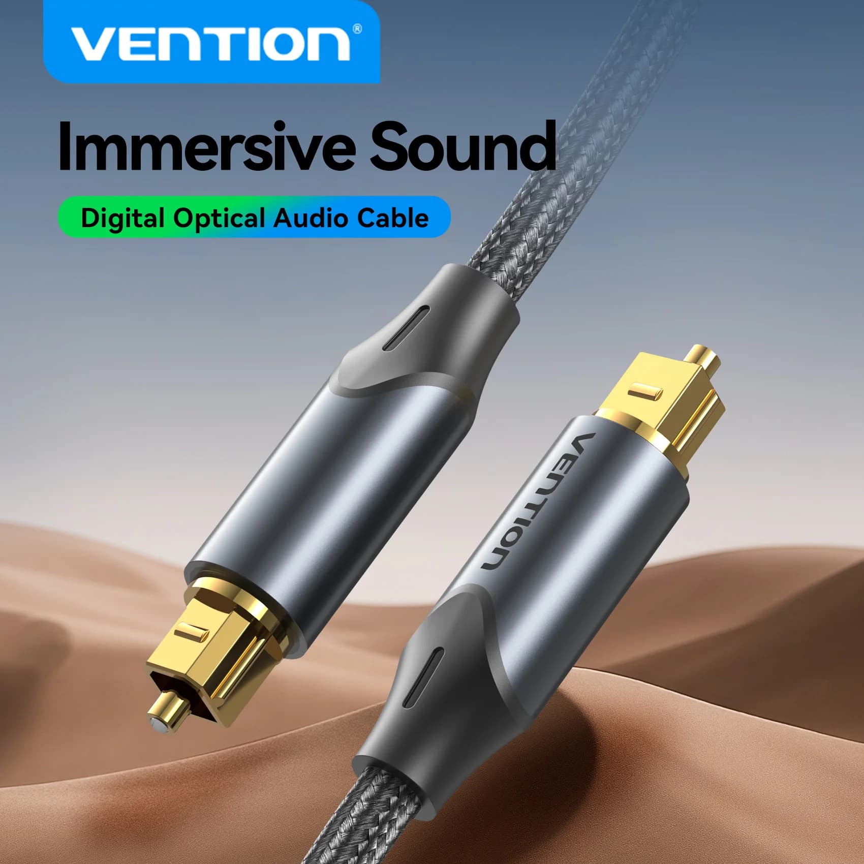Vention Cavo audio ottico Toslink SPDIF Cavo coassiale per Soundbar TV PS5 Xbox Amplificatore Blu-ray Cavo audio ottico digitale