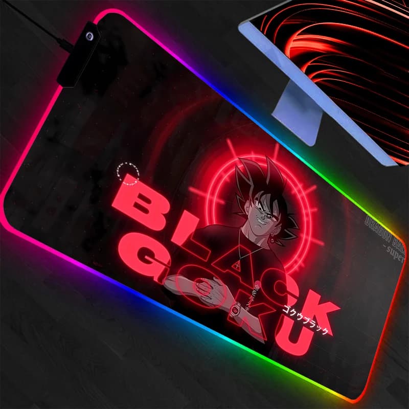 Tappetino per mouse RGB Dragon Ball Anime Carpe Tappetino per mouse grande per PC Gamer Tastiera per computer Accessori da gioco Tappetino da scrivania retroilluminato