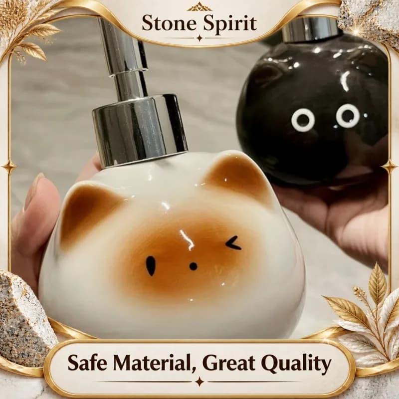 Luxury Ceramic Soap Dispenser, Elegant Refillable Pump Bottle for Bathroom Vanity, Matte Finish Shampoo Lotion Container Set