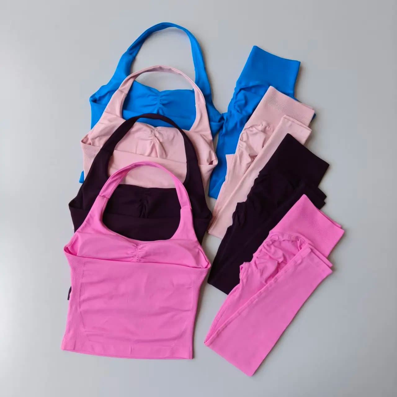 2 pezzi tute sportive fitness gilet sportivi da donna leggings a vita alta con reggiseni sportivi fitness set fitness da palestra senza cuciture