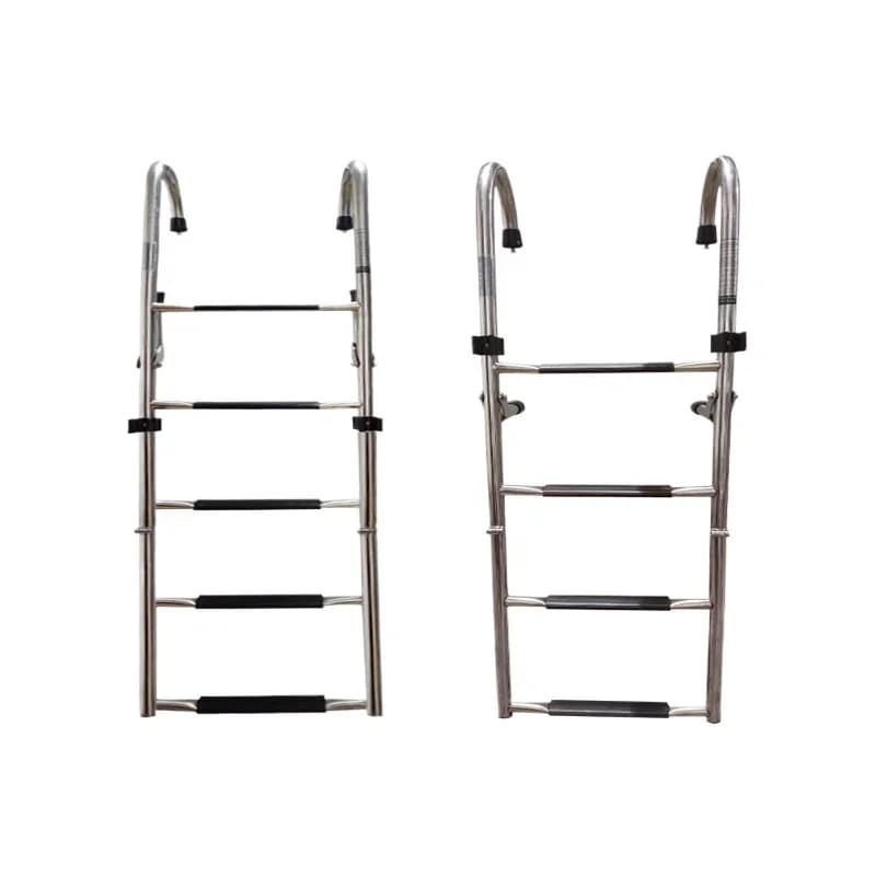 Scaletta da bagno telescopica in acciaio inossidabile con scala pieghevole curva 2+2/2+3 per motoscafo, yacht e applicazioni marine