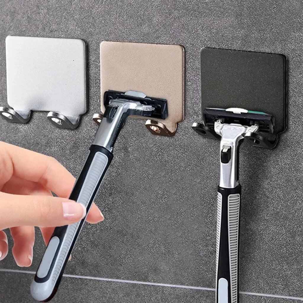 Stainless Steel Bathroom Satin Holder, Wall Hook, Man, Shaving Saver, Free Sawing Shelf, Accessory Organization