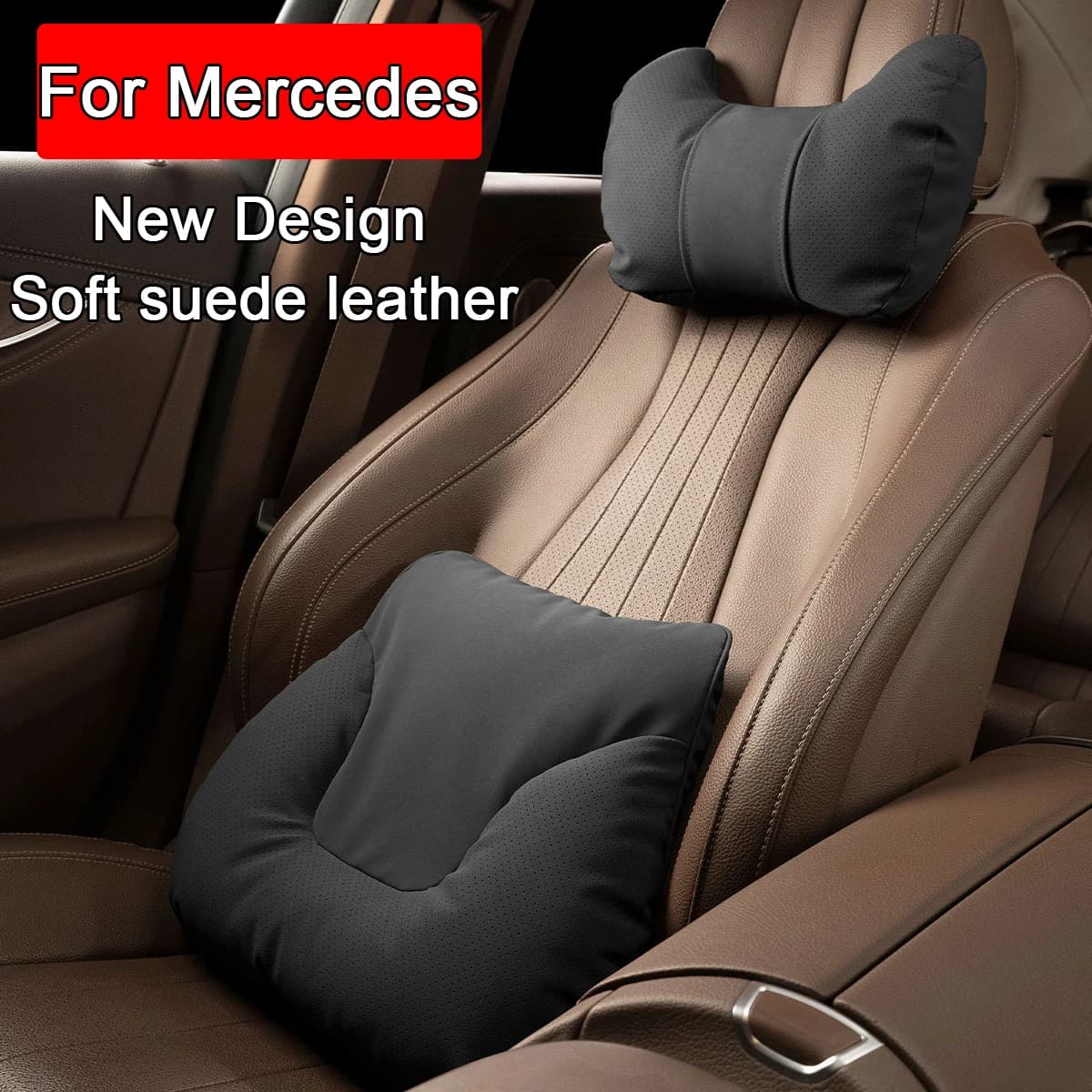 Nuovo Design Auto Collo Cuscino Supporto del Sedile Protegge Lombare Schiena Vita Cuscino Per Mercedes Benz AMG ABCES Classe W204 W205 W212