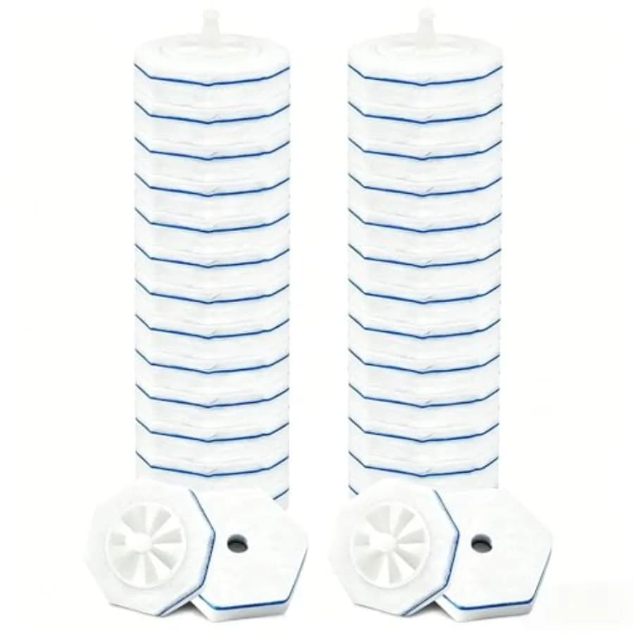 20Pcs Disposable Toilet Bowl Wand Refills, Toilet Bowl Cleaners Scrubber, 5X Cleaning Power Toilet Brush Heads Replacement Clea
