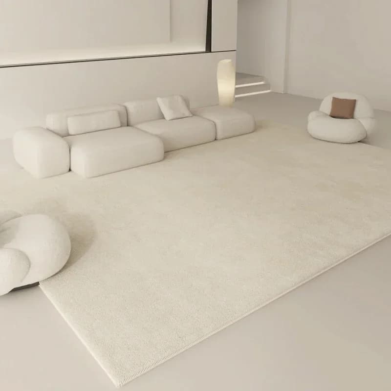 Tappeti stile Wabi-sabi per soggiorno Arredamento camera da letto bianco Tappeto in peluche Tappeto moderno e minimalista ispessito Soffice morbido tappetino da comodino