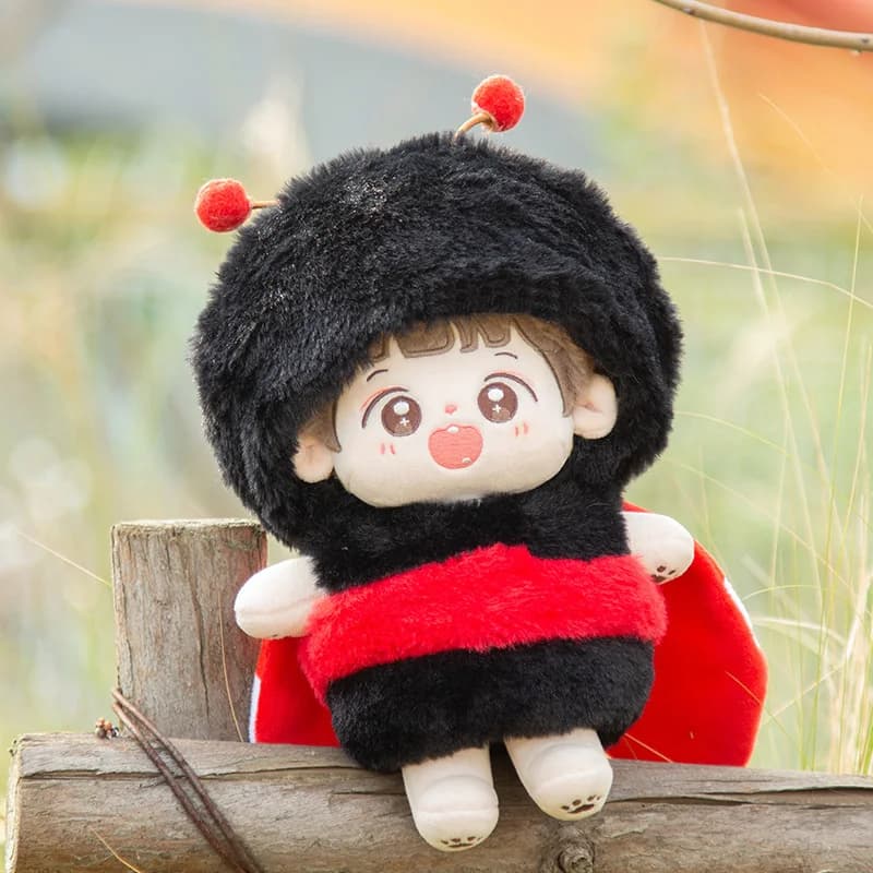 Vestiti per bambole da 20 cm, accessori per bambole in cotone, tuta intera a forma di coccinella nera e rossa, collezione Kawaii, regalo.