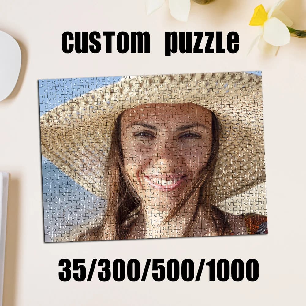 Puzzle Personalizzato con Foto 35/300/500/1000 Pezzi, Regalo Personalizzato per Compleanno, Matrimonio, San Valentino