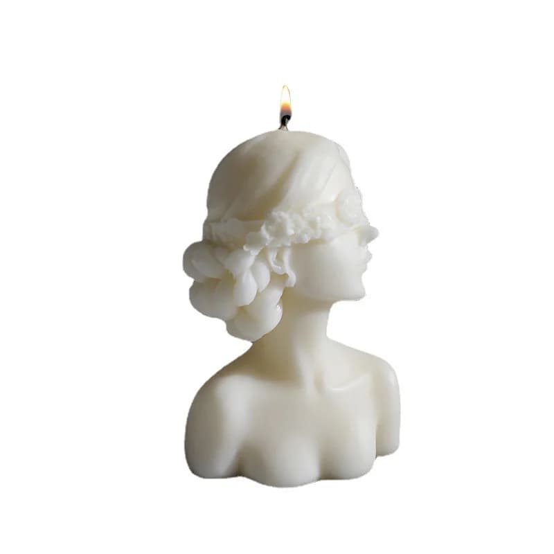 Candela Ragazza con Occhi Legati, Modello Creativo e Vivace, Regalo Artigianale, Decorazione per la Casa, Candele Profumate Ragazza con Occhi Legati